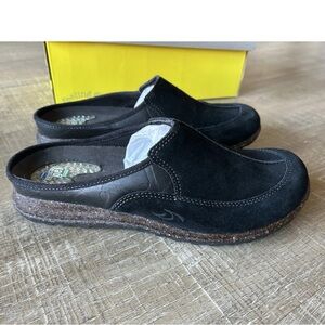 Dr. Scholl's Charlotte Leather Mule Clogs Slip On Black Women’s 8 Comfort NIB